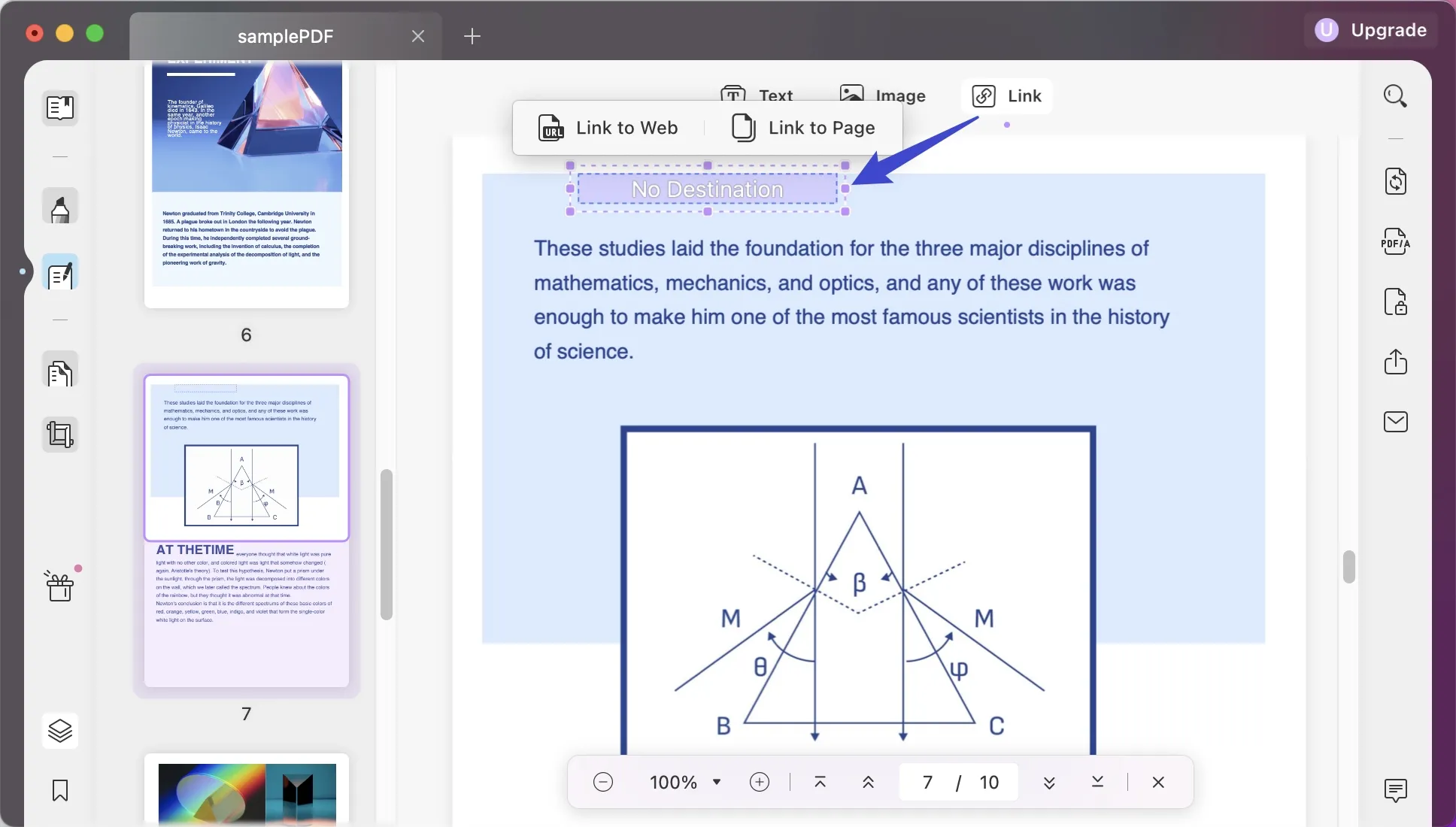 aggiungi link a pdf mac