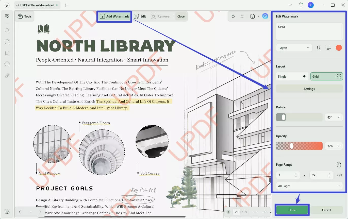 add an image over the watermark updf windows