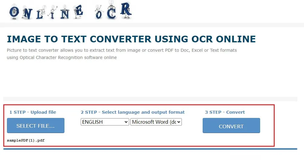 convertir pdf en onlineocr