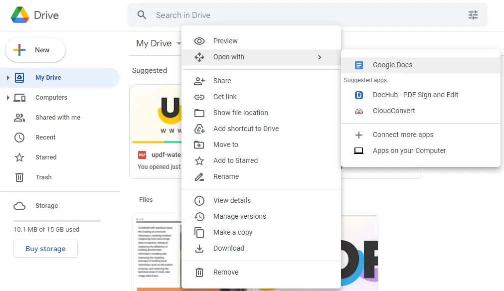 copy text in google drive
