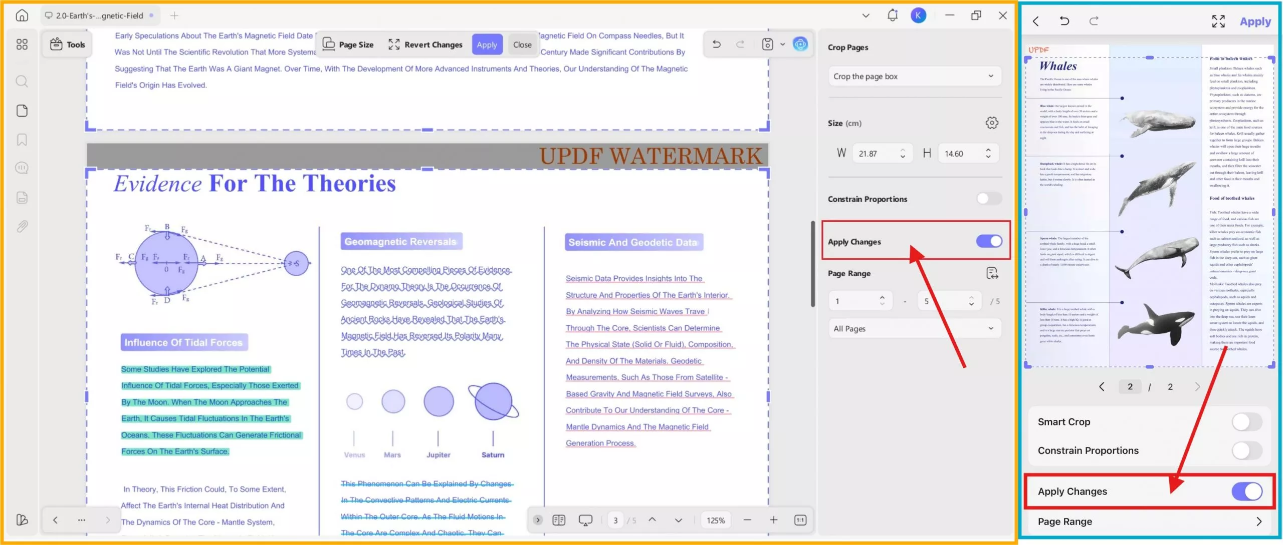 crop on updf desktop and mobile