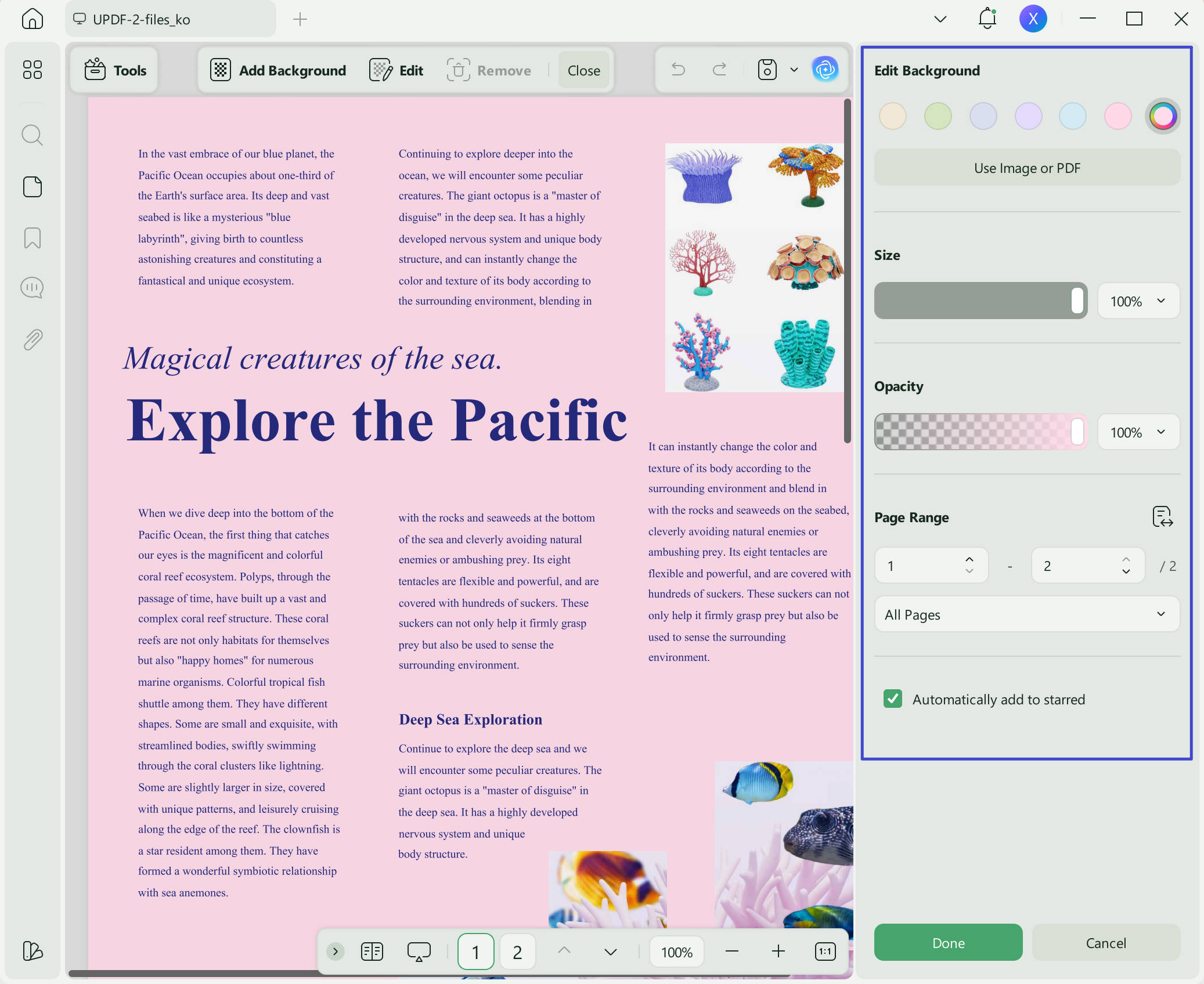 make pdf editable updf add background