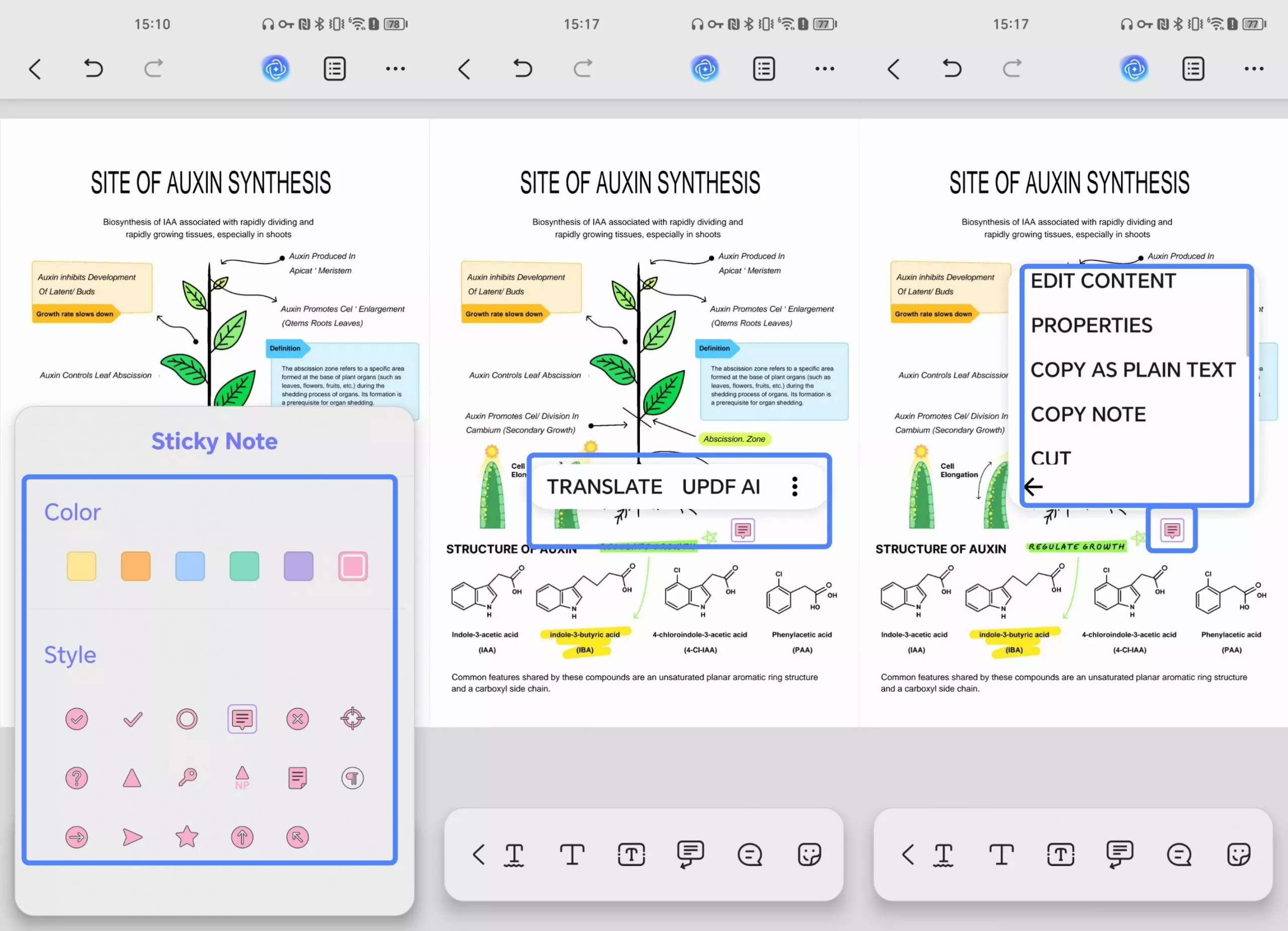 edit the sticky note
