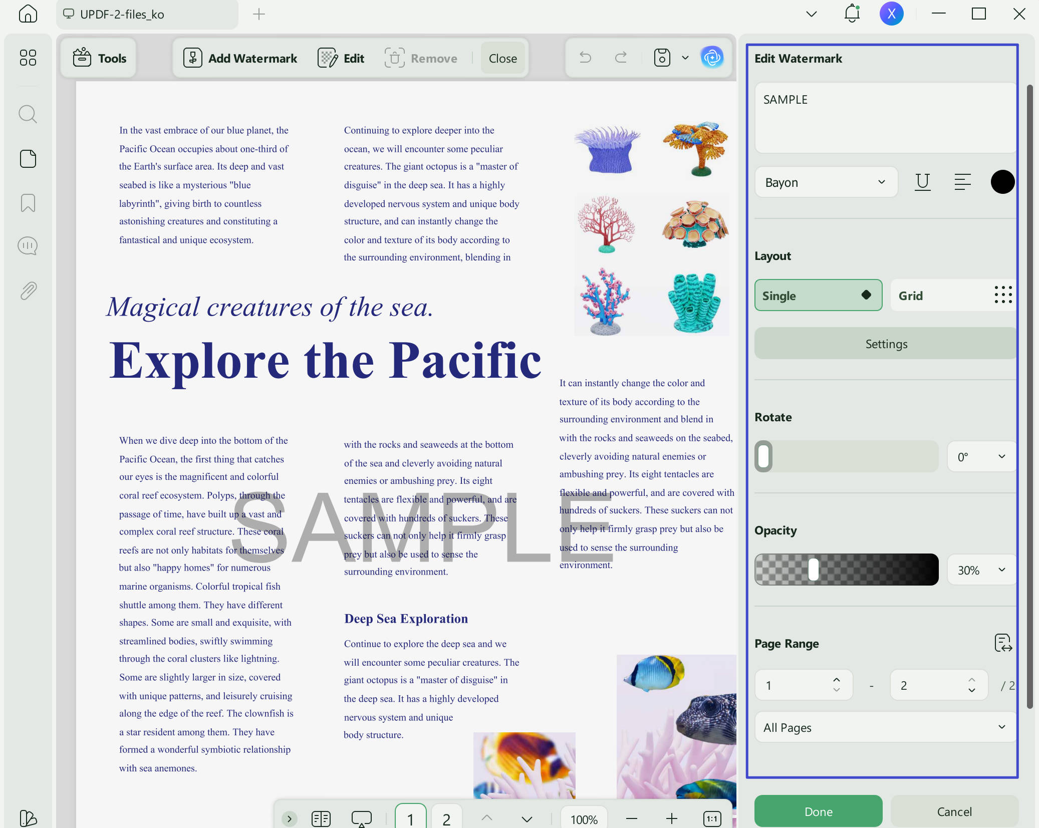 make pdf editable updf add watermark