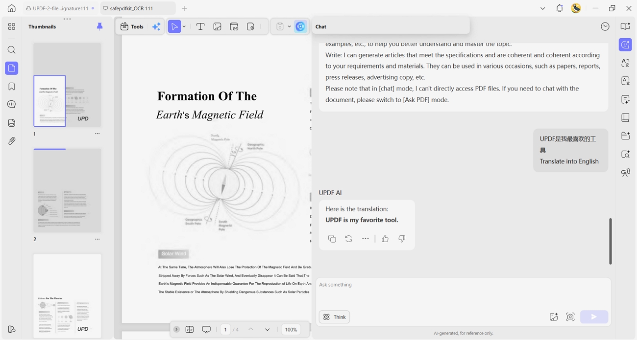 translate pdf text updf ai