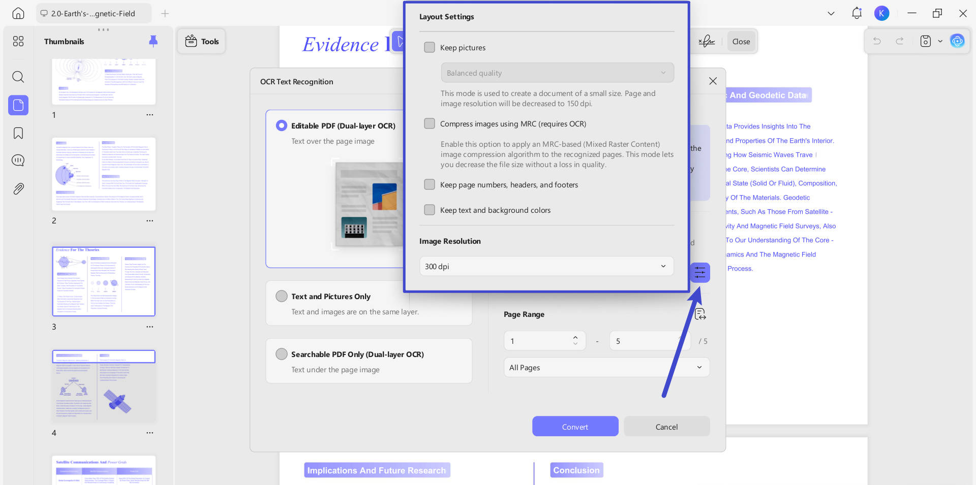 layout settings
