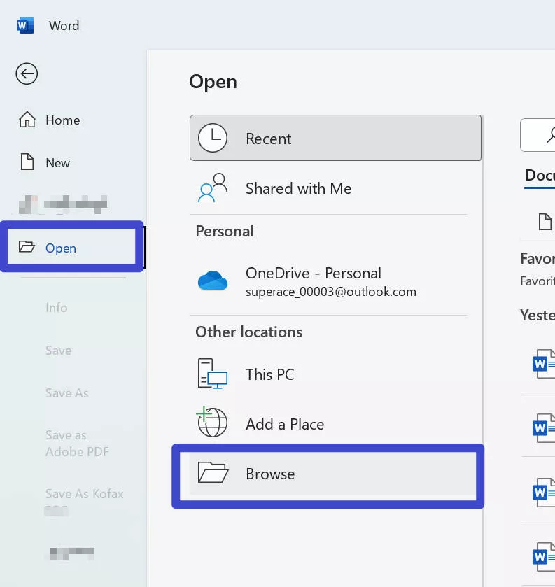 open scanned pdf with word