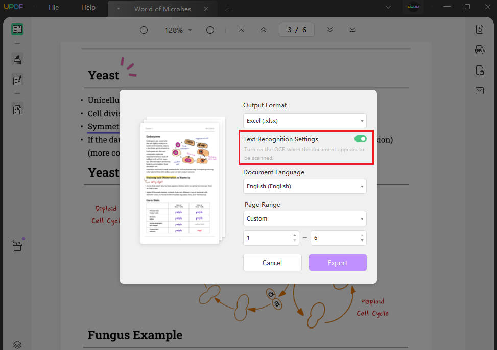 how to convert ocr pdf to excel