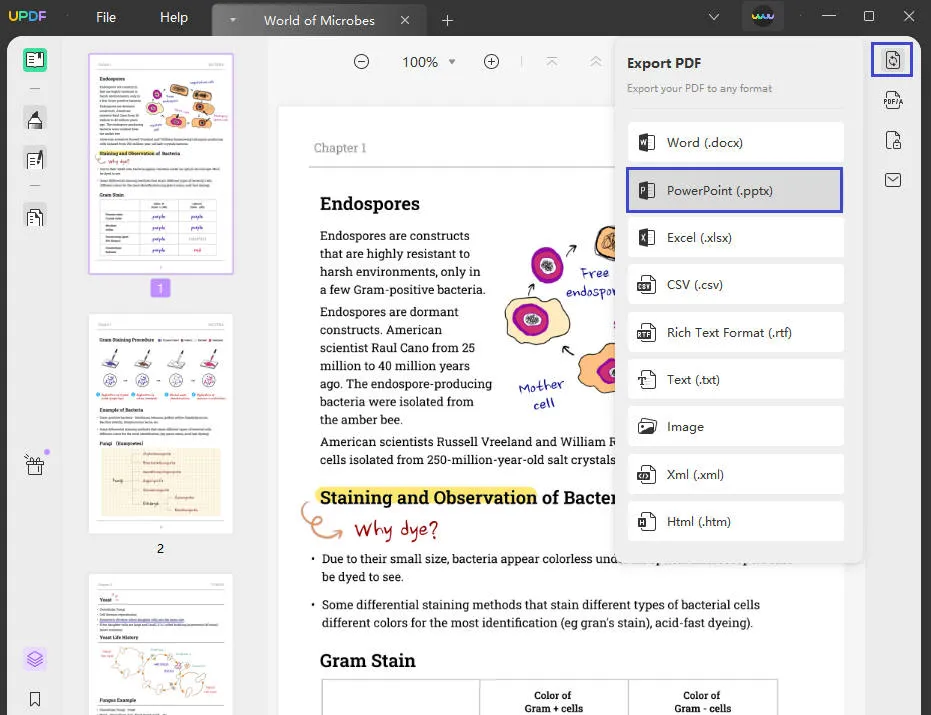 PDF in PPT mit Exportfunktion umwandeln