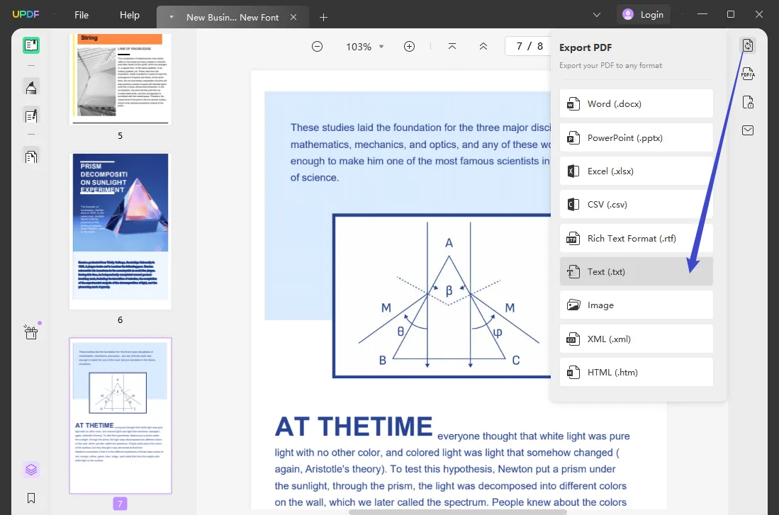 convert scanned pdf to text with export feature