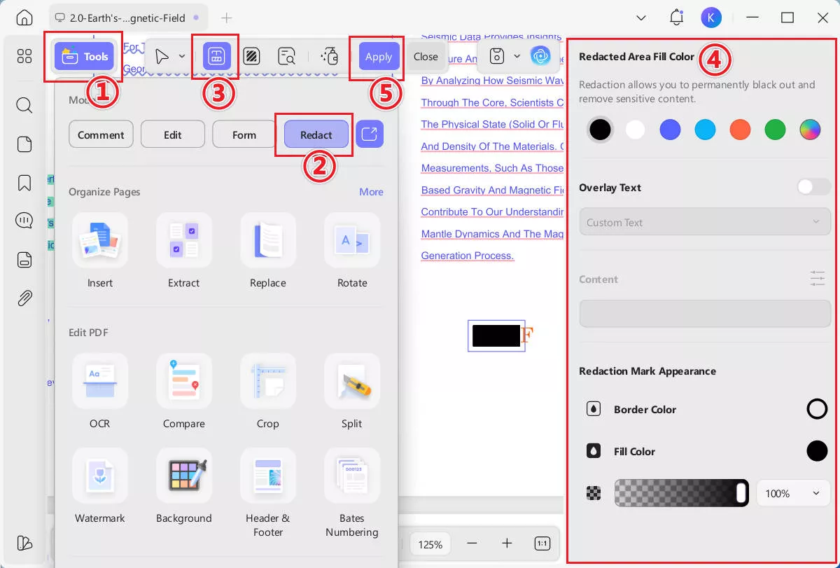 redact the watermark
