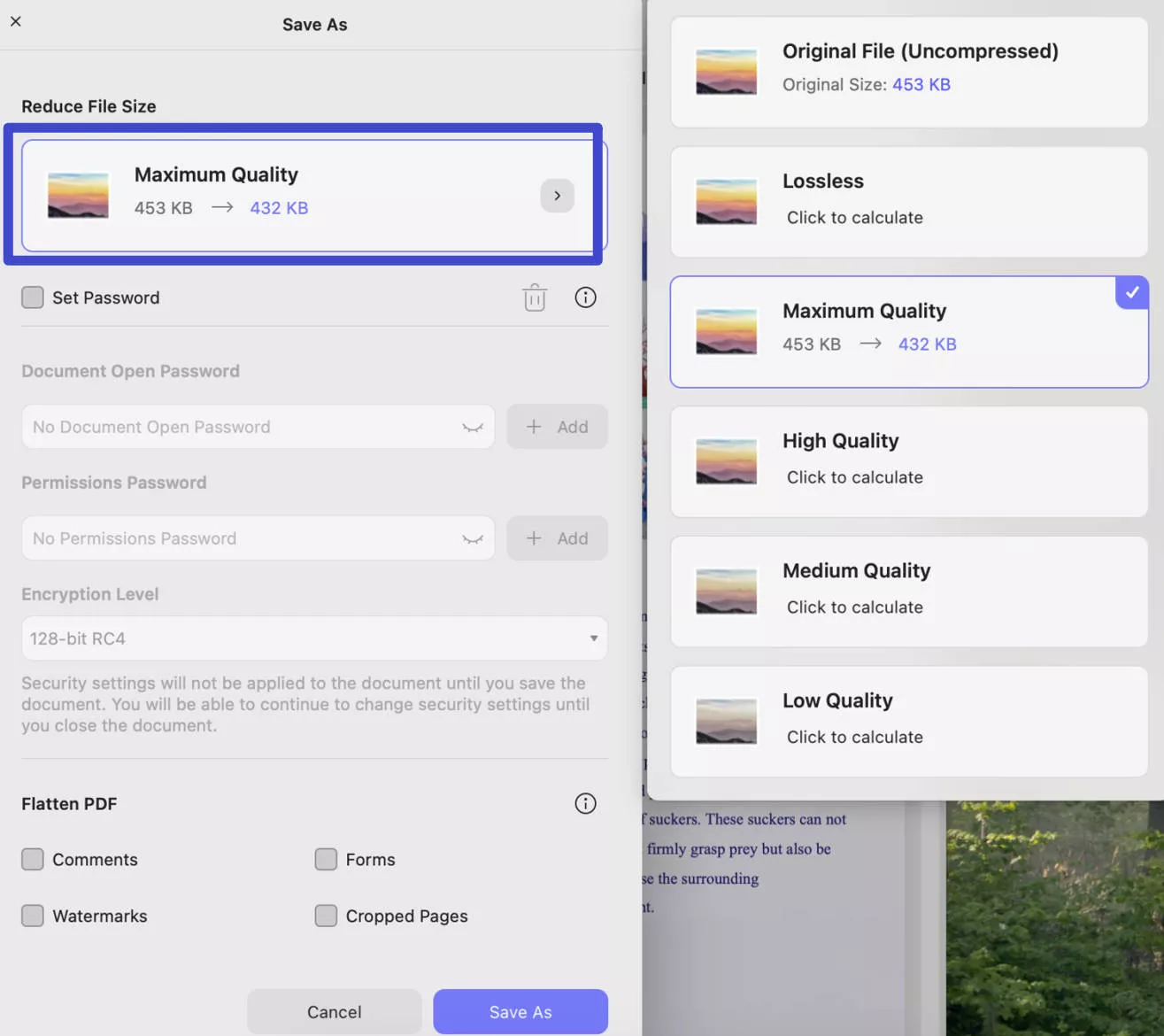 resize pdf on mac updf