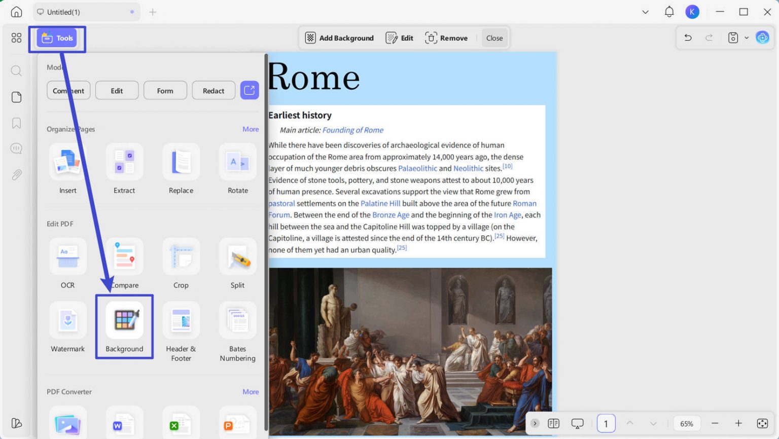 The Best Way to Remove Background from PDF - UPDF