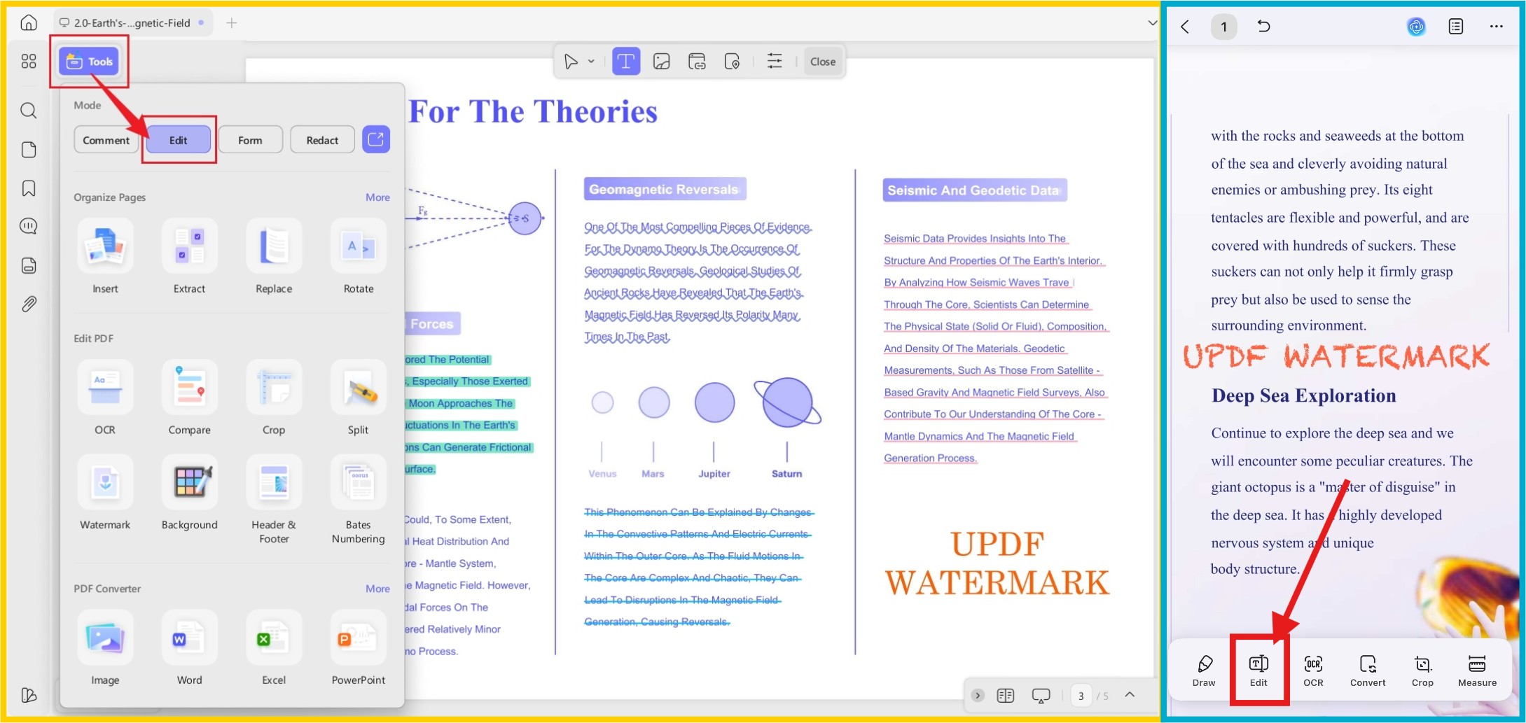 select edit on updf mobile and desktop