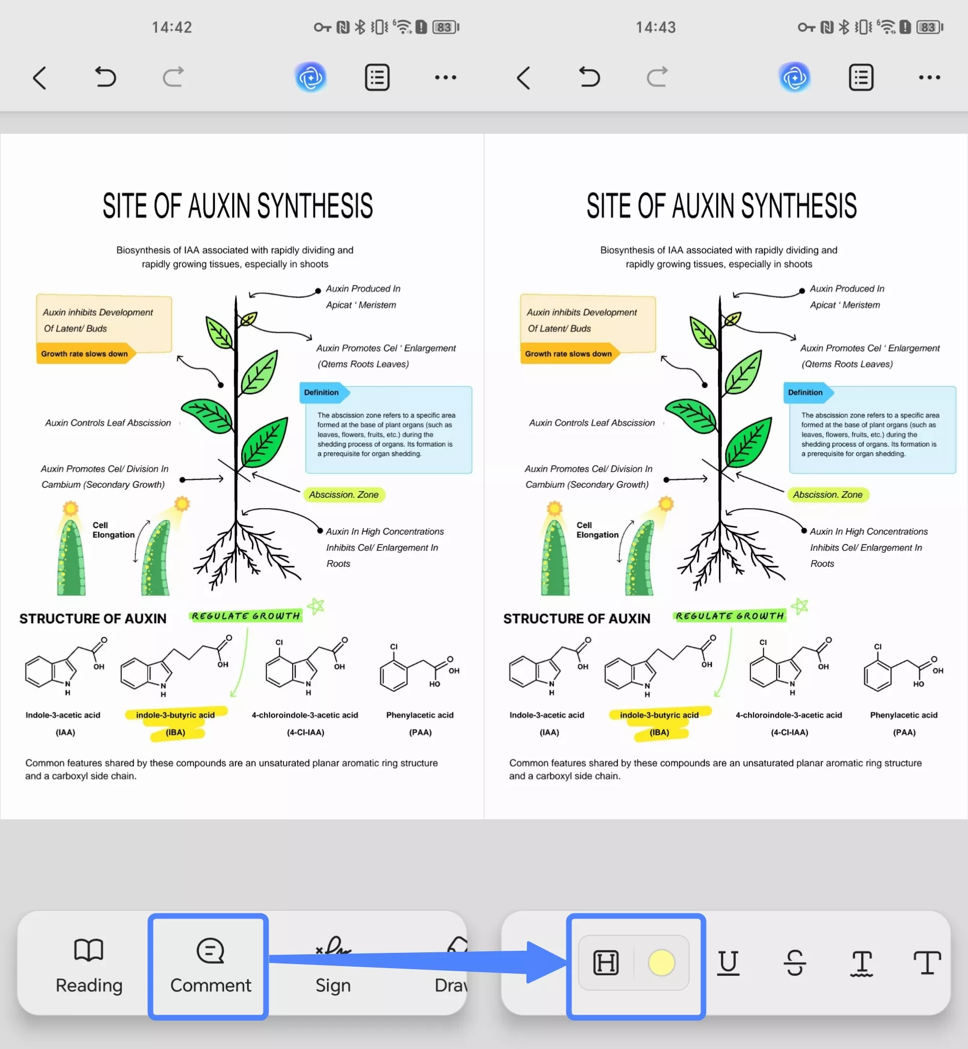 select the highlight option