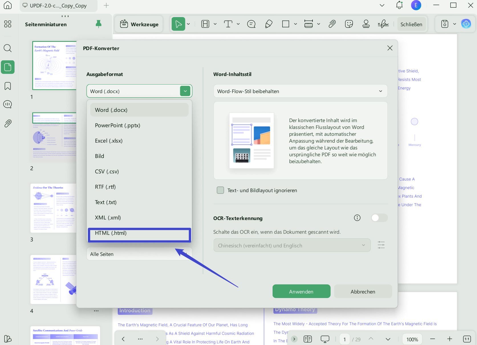 pdf in html umwandeln