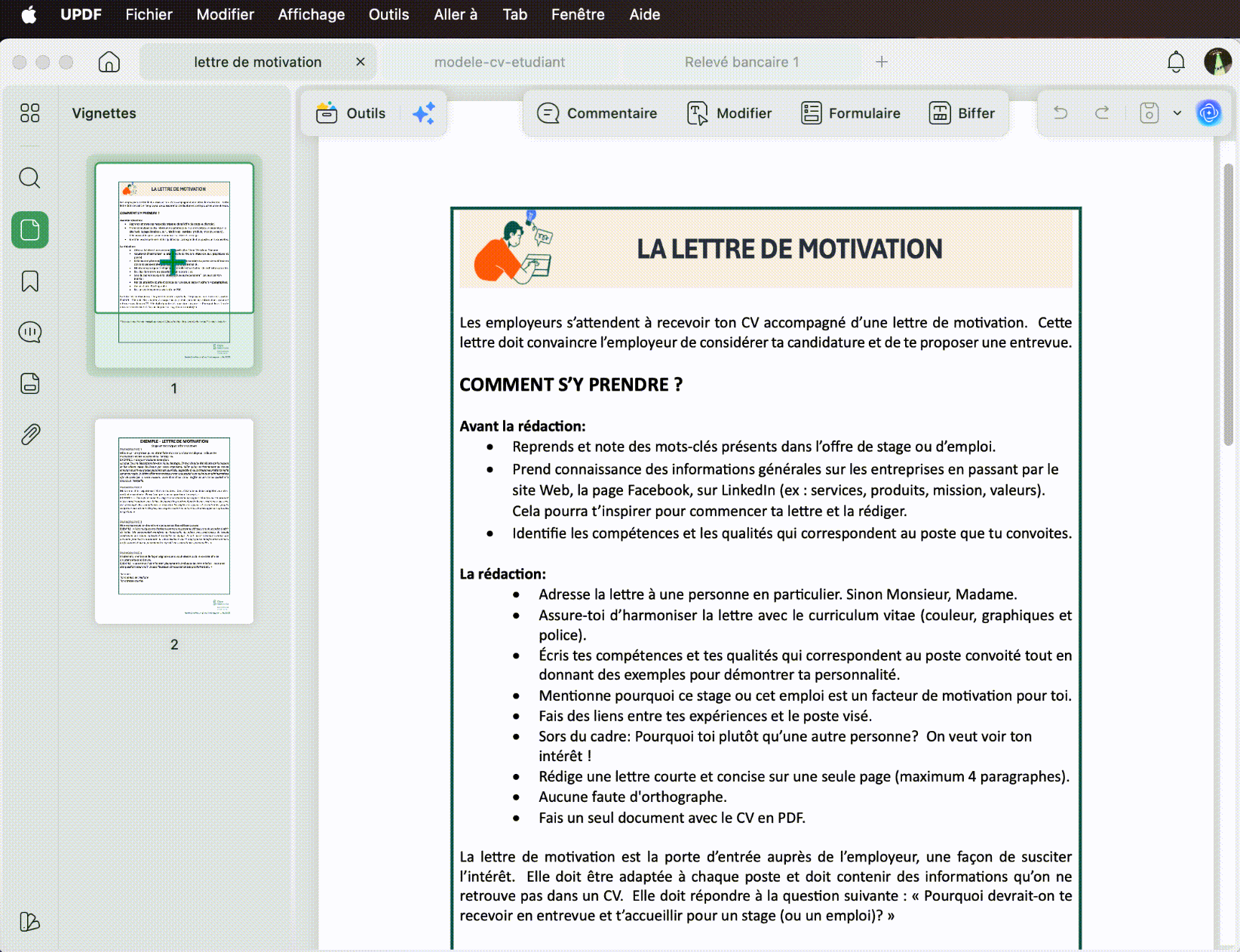 convertir un PDF en Word avec UPDF sur Windows