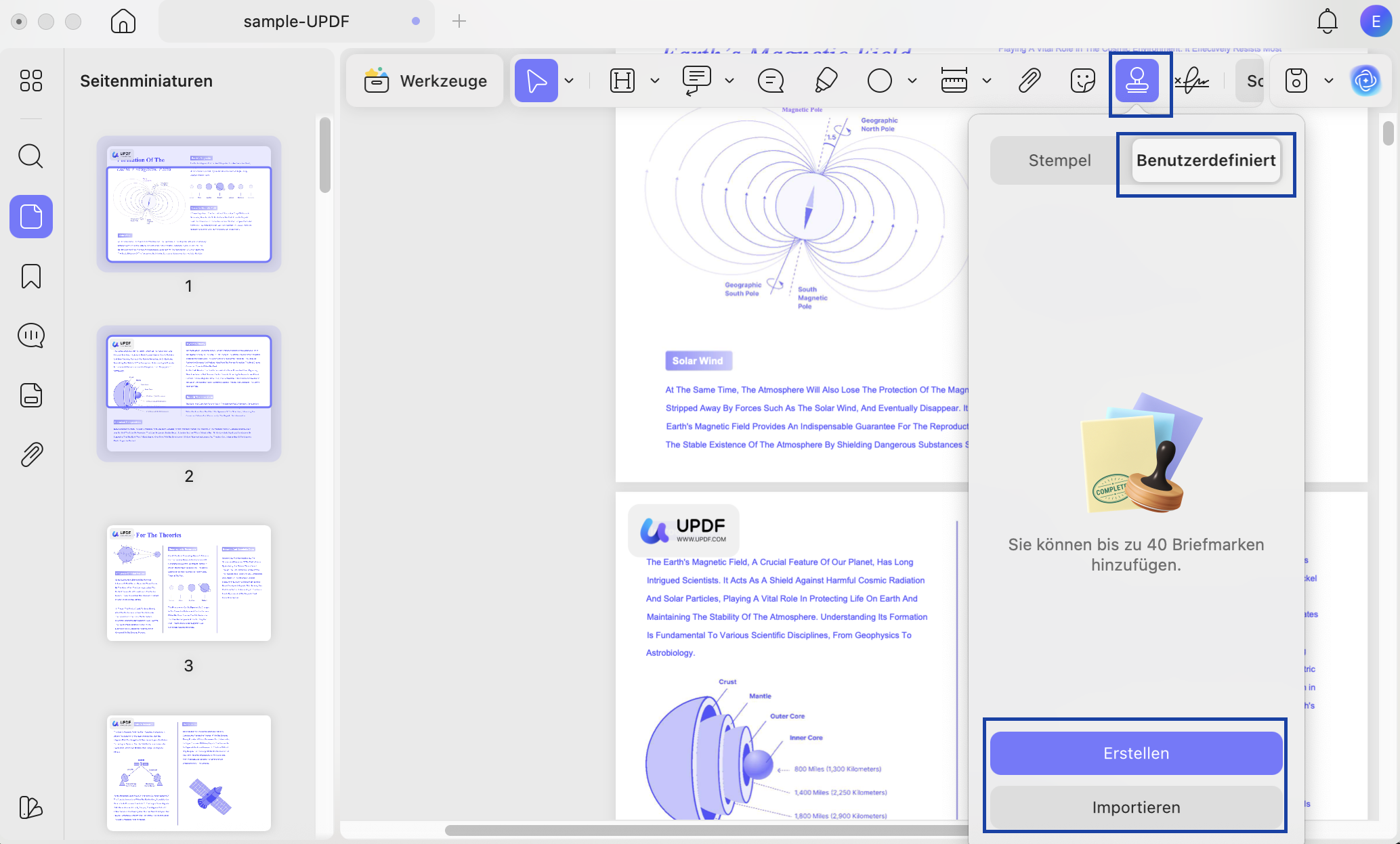 benutzerdefinierter pdf-Stempel