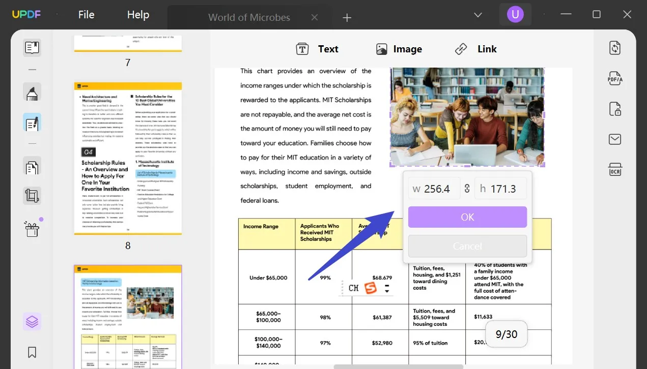 compress image in pdf with updf