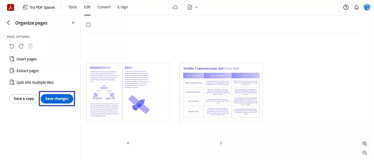 choose the save changes option