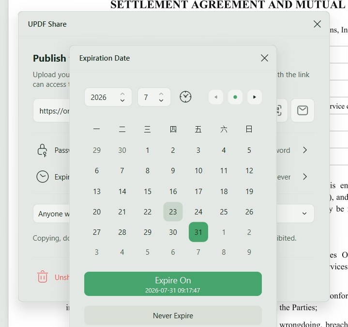 share a pdf via a link