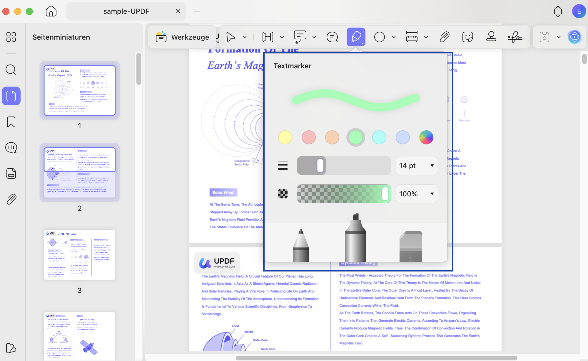 Bleistift-Tool UPDF Mac