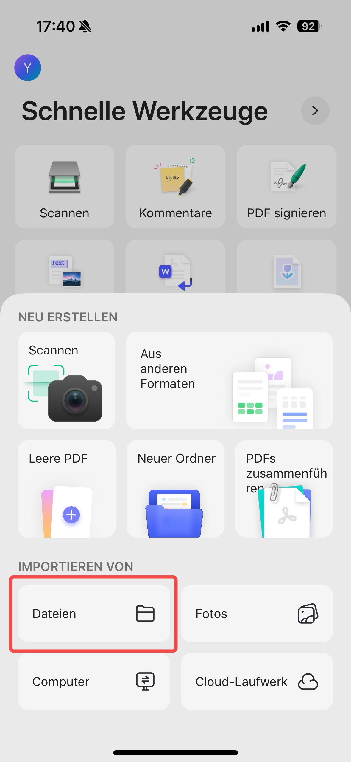 PDF in Excel auf dem Smartphone umwandeln