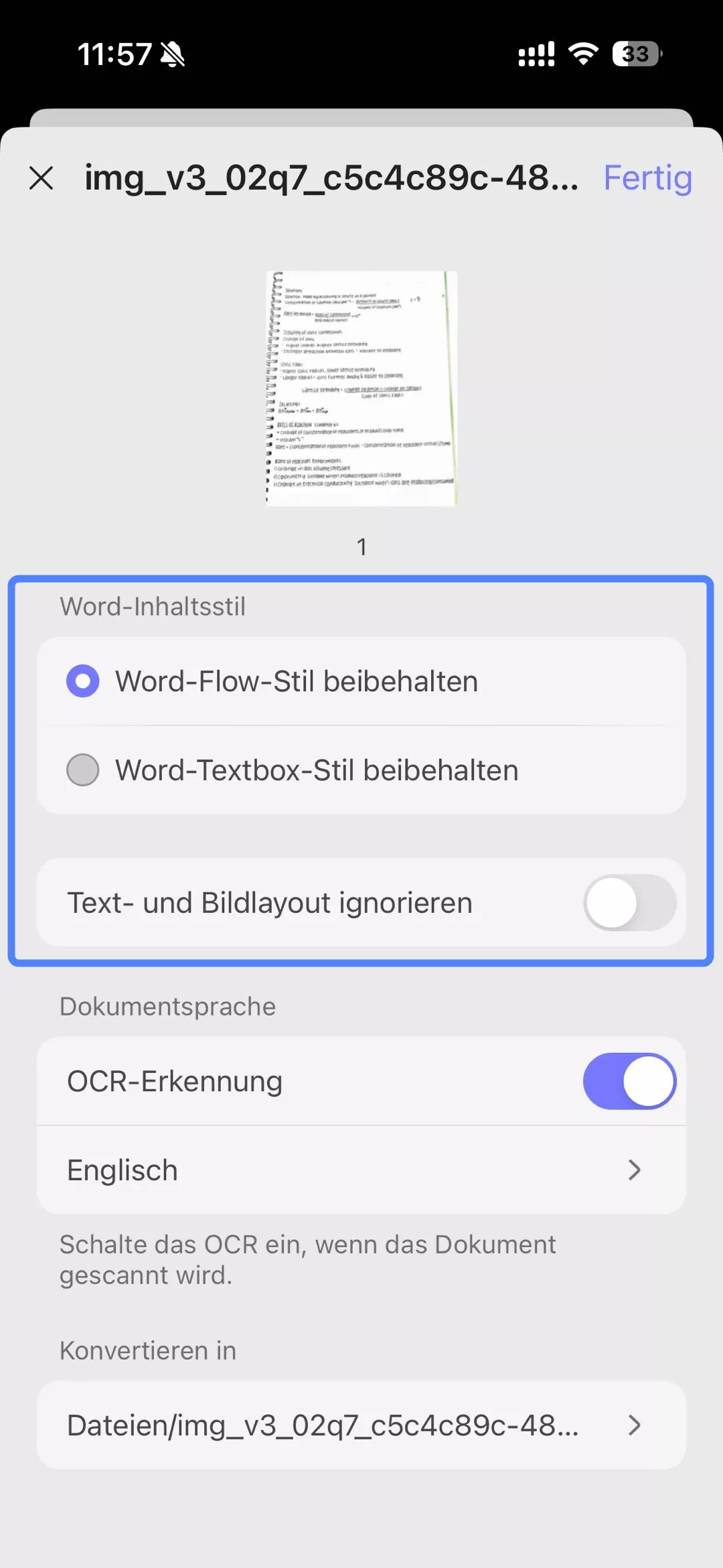 Word-Inhaltsstil