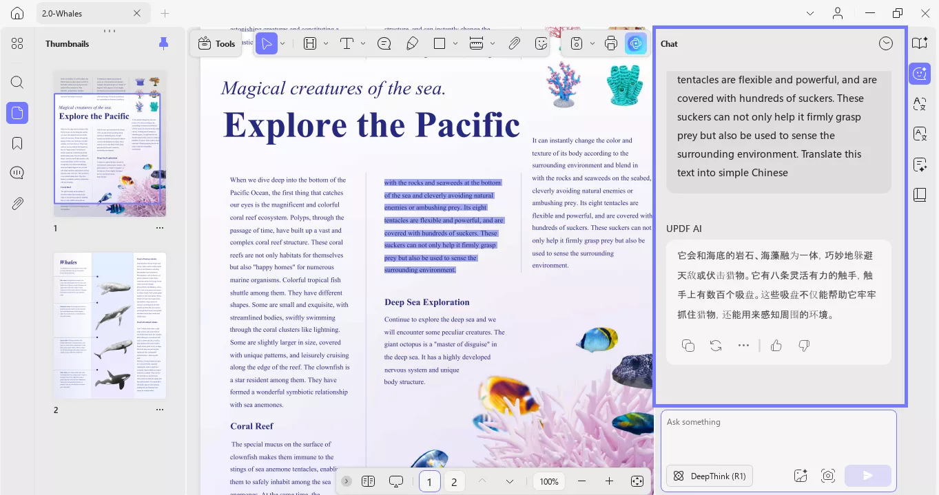 enter the command to translate the text