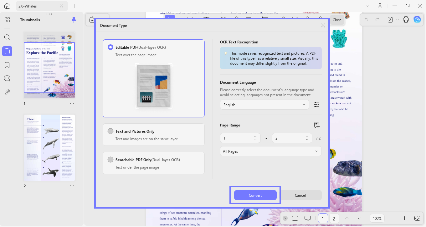 configure the ocr settings