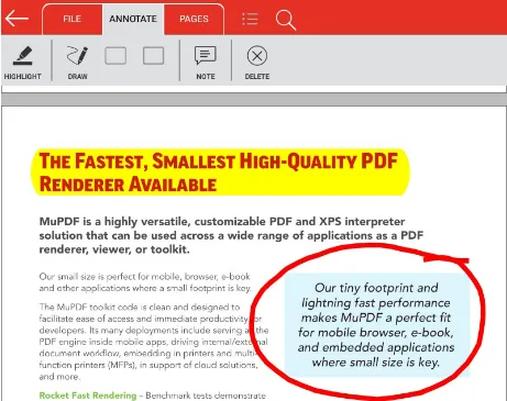 mupdf reader pdf ebook reader