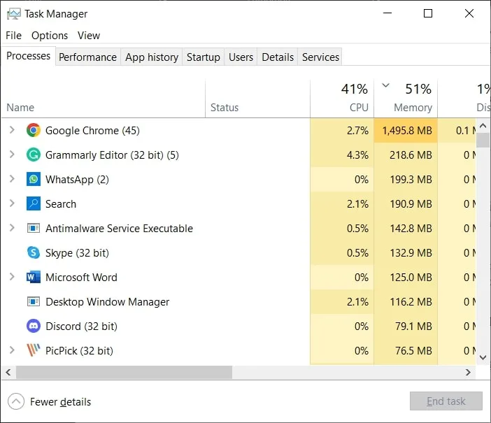 open the task manager to fix pdf failed to load