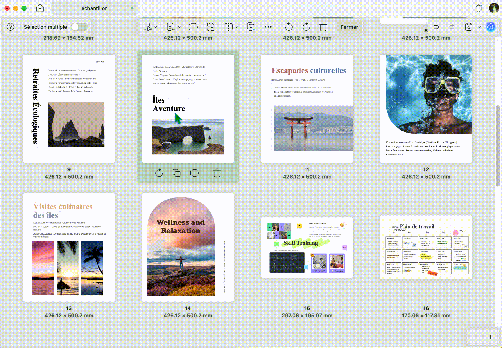 faire pivoter les pages