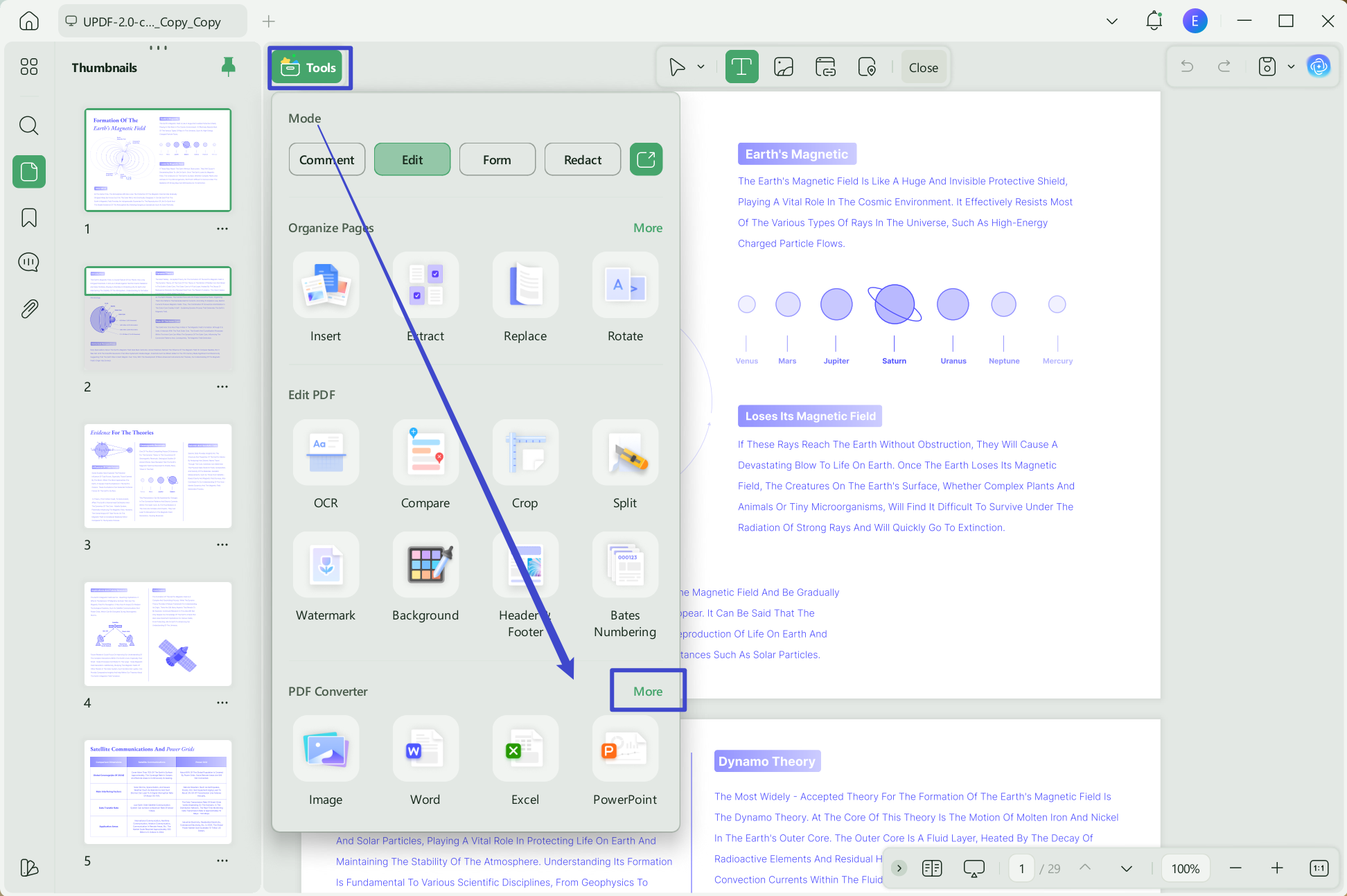 Export PDF to copy text from PDF in UPDF