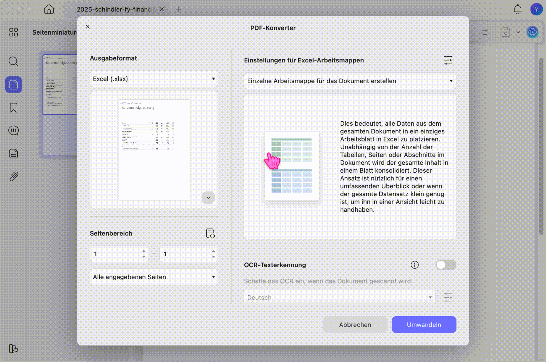 Gescannte PDFs mit OCR in Excel umwandeln