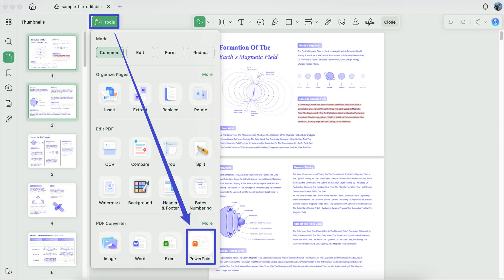 convert PDF to PPT with UPDF on Mac
