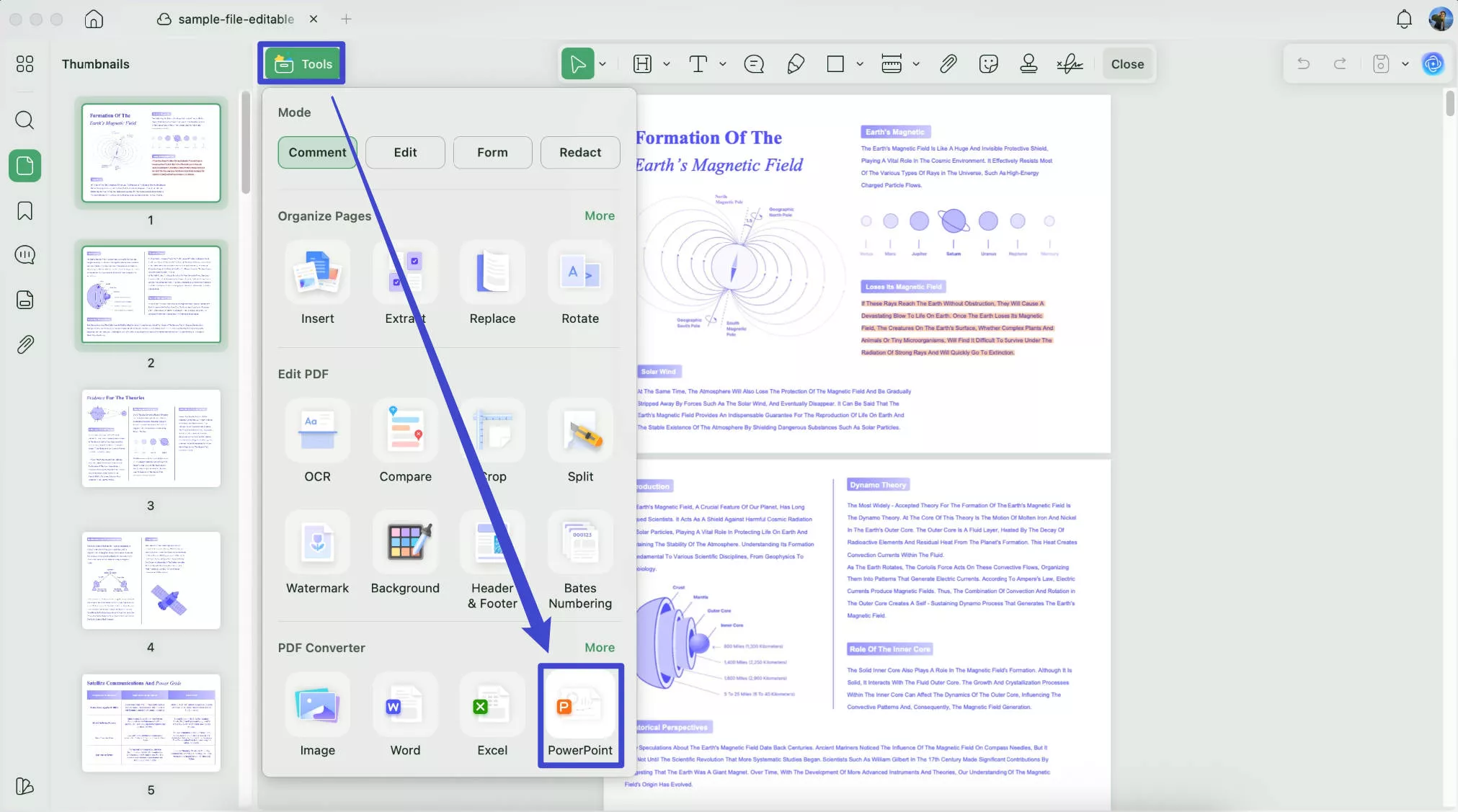 convert PDF to PPT with UPDF on Mac