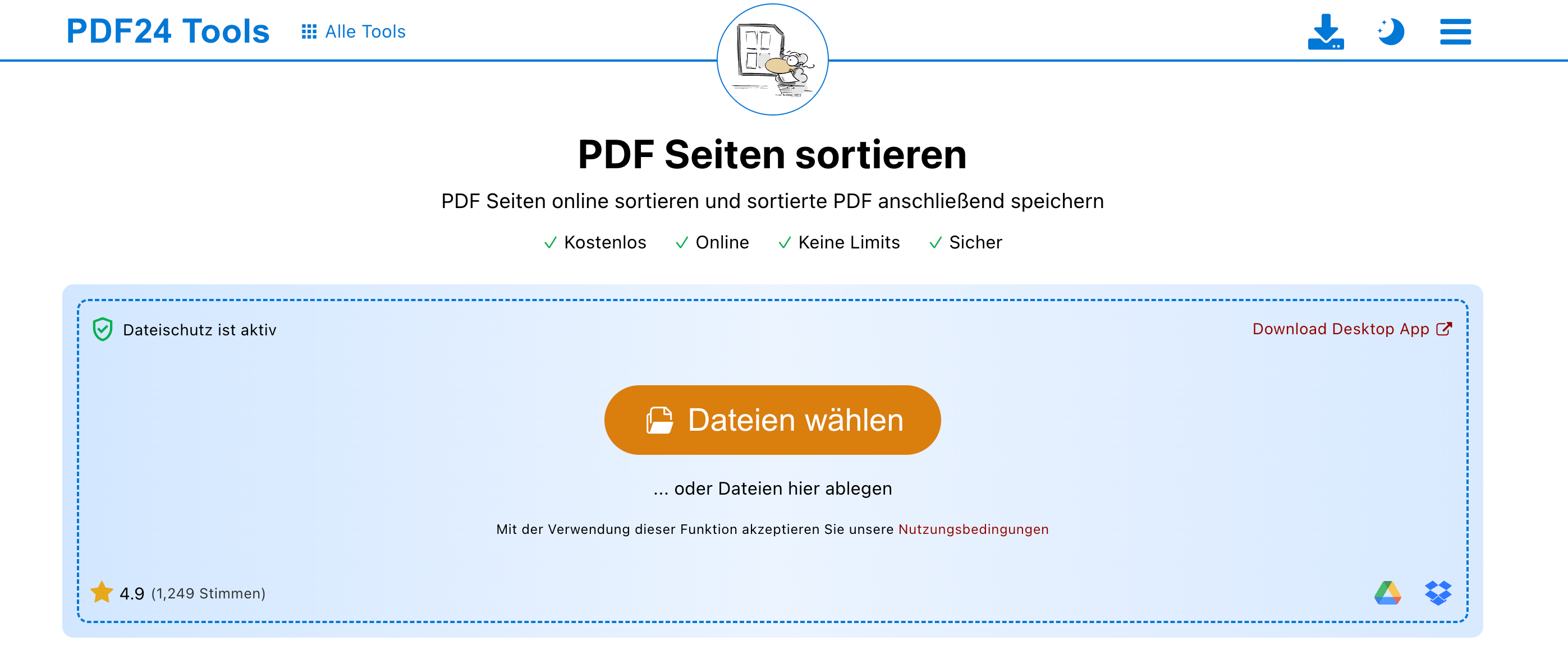 PDF-Seiten online sortieren