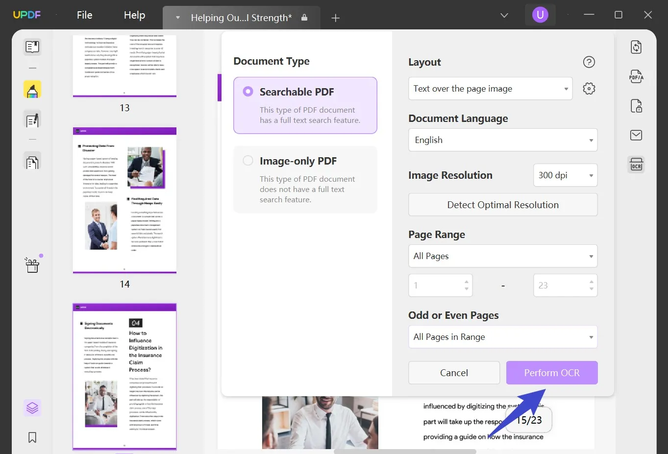 how to make a pdf searchable in adobe