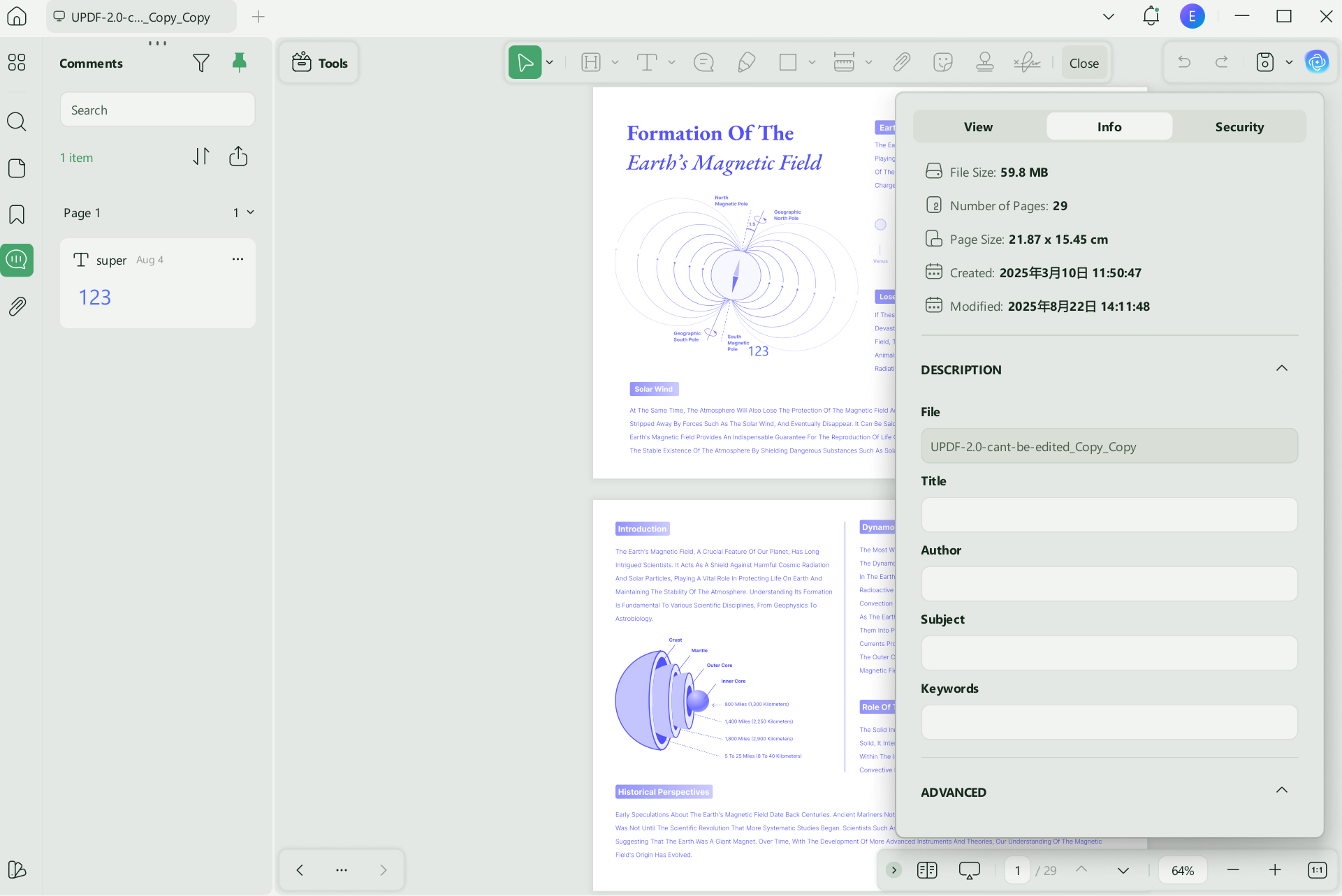 add title, author, subject and keyword with updf