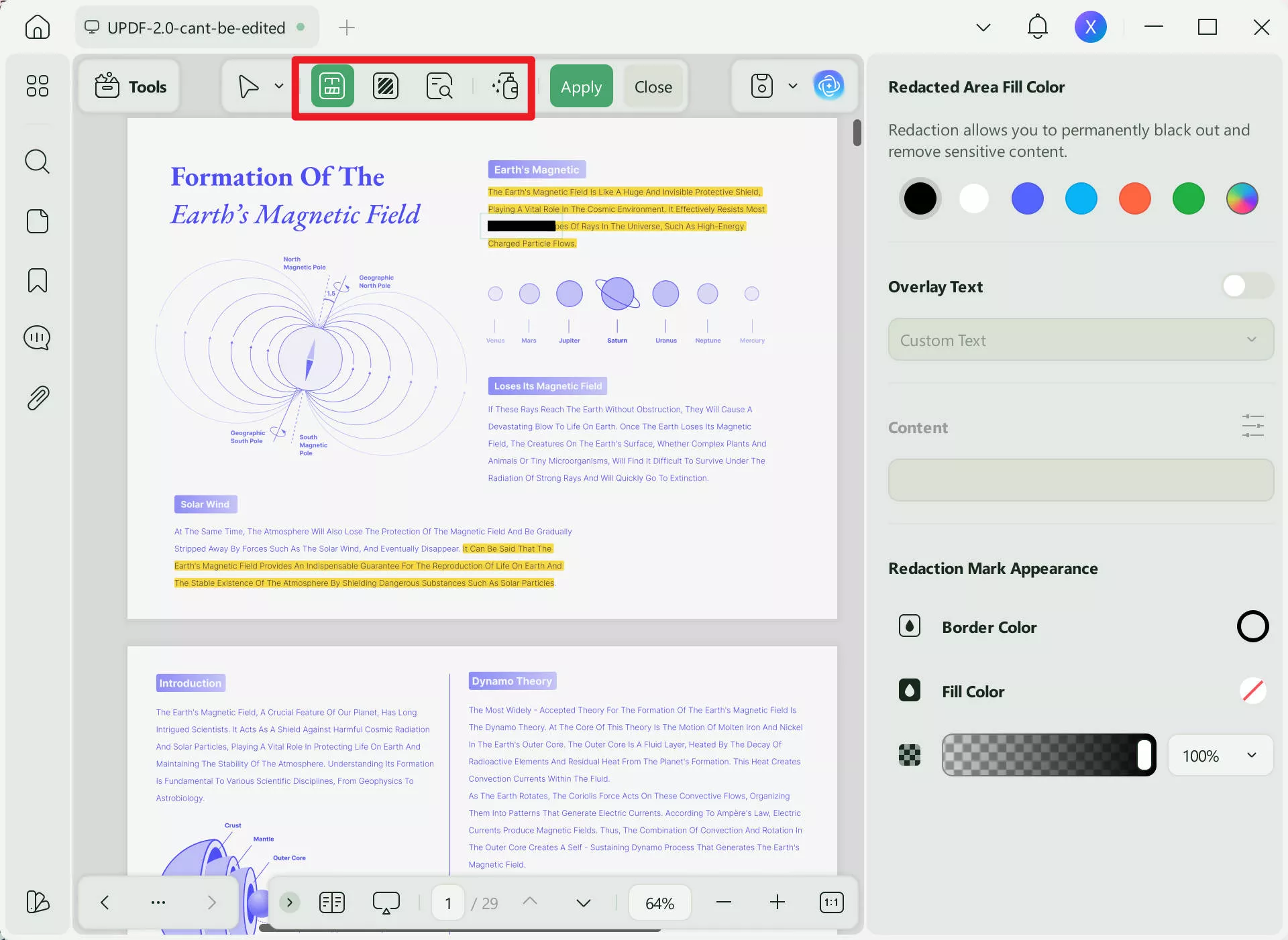 hide sensitive information in pdf