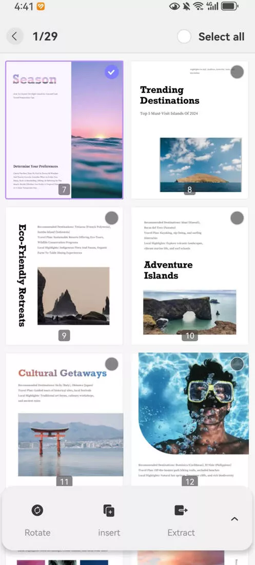 select PDF pages