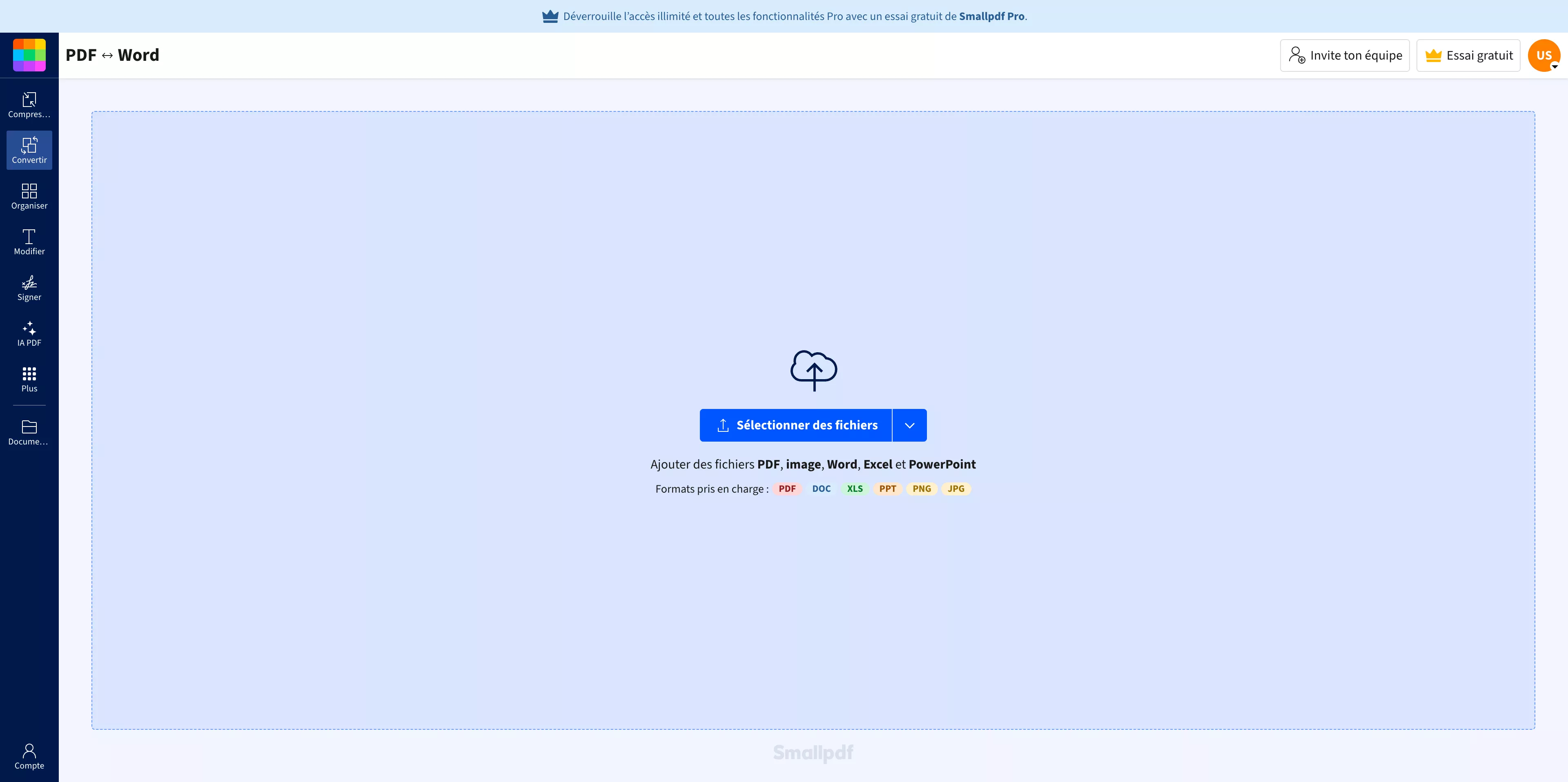 convertir un PDF en Word avec un outil en ligne
