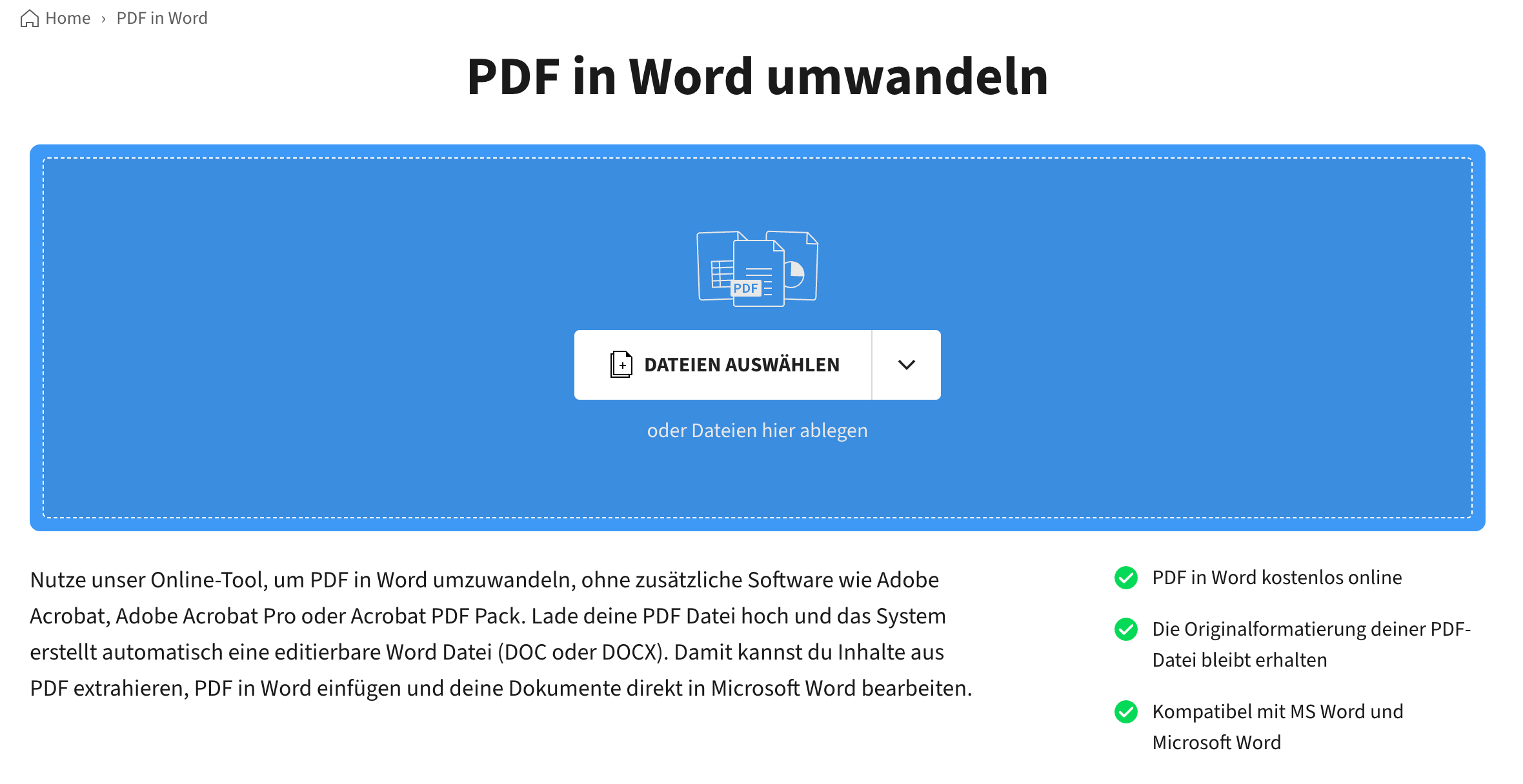 smallpdf PDF zu Word