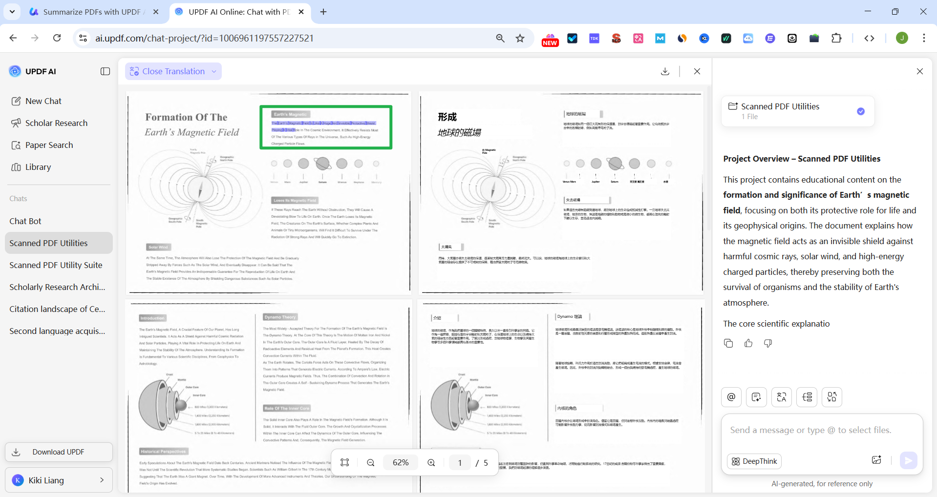 upload scanned documents to translate