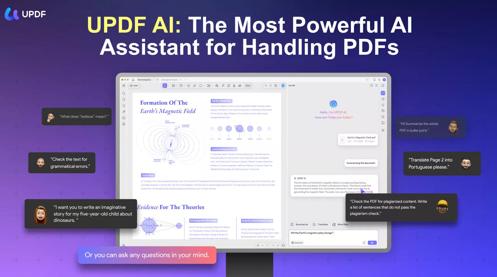 Use UPDF PDF reader to open currpted PDF file