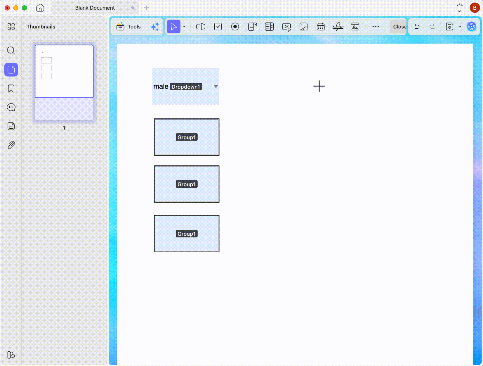 add digital signature block