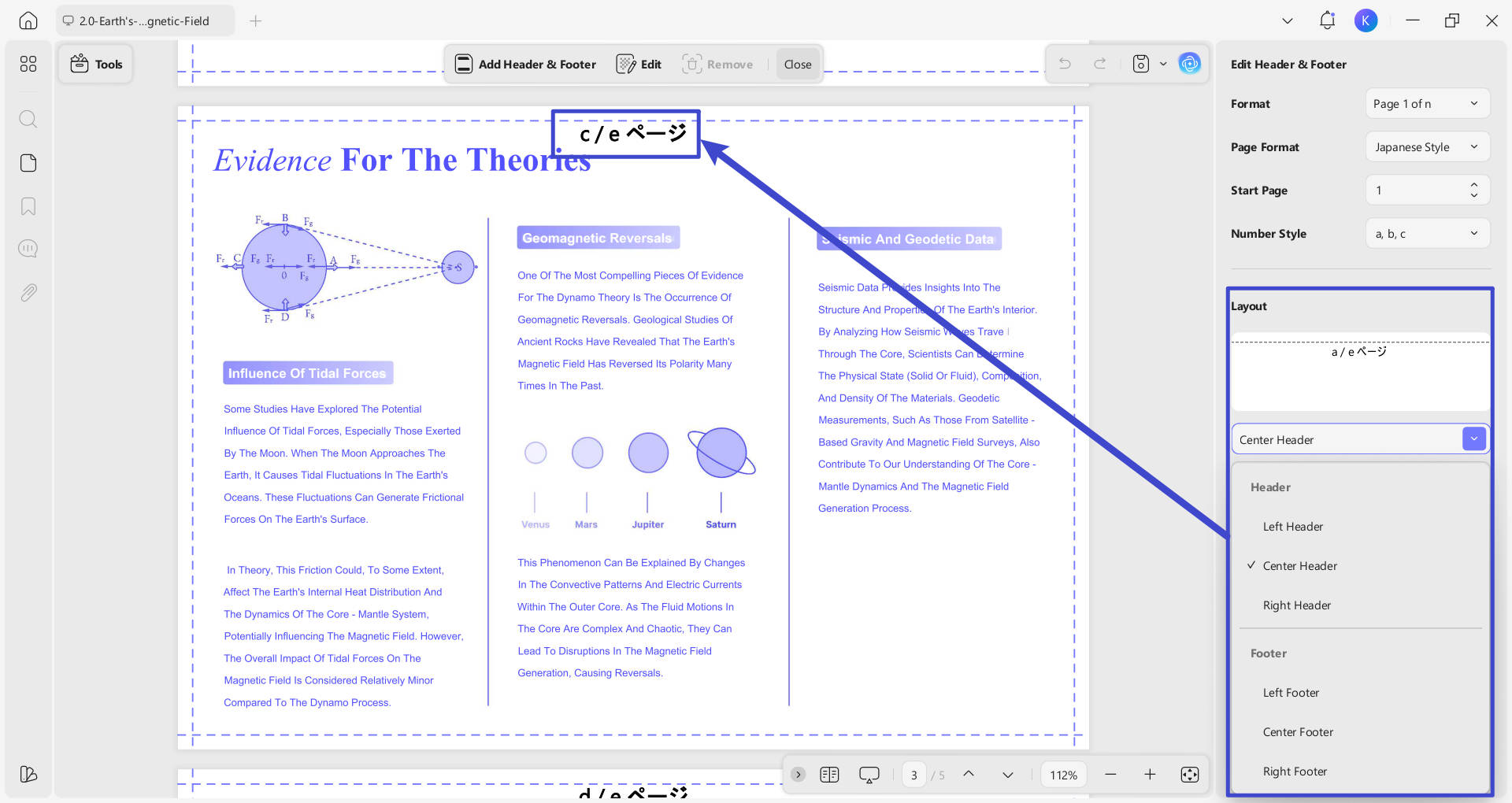 add header and footer 5