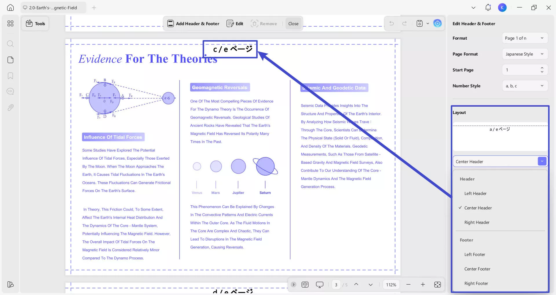 add header and footer 5