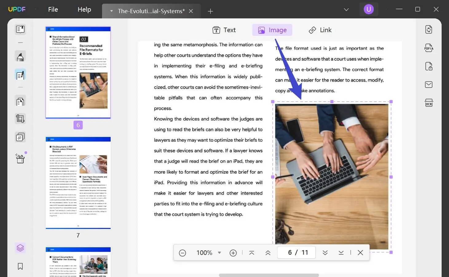insert image into pdf with edit mode